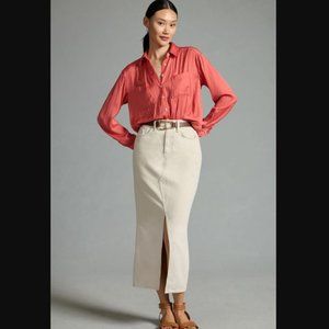 By Anthropologie Relaxed Buttondown Shirt in Rose